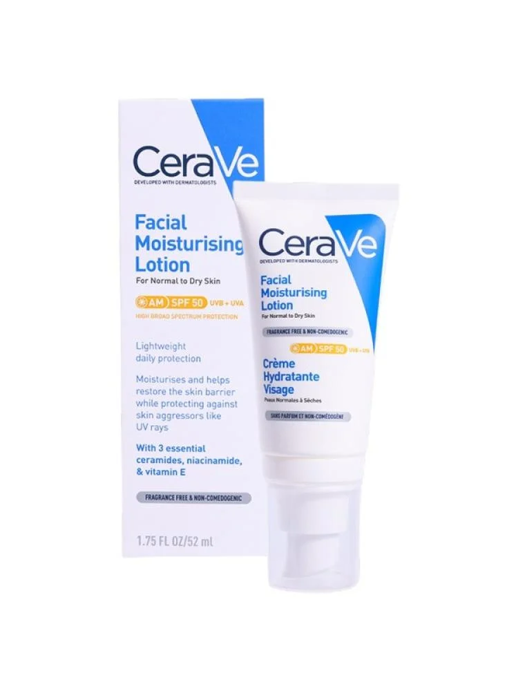 لوشن نهاري مرطب للوجه بعامل حمايه SPF50 من سيرافي - 52مل